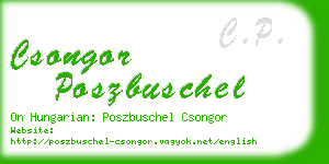 csongor poszbuschel business card